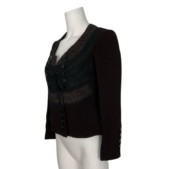 Jean Paul Gaultier Blazer 40 US/6 Button Front Peplum Victorian Gothic Steampunk - Picture 3 of 14